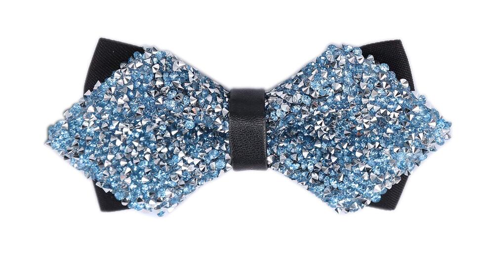 2325 Blue Silver Adult Ties Yourself Kids Bow Ties for Wedding Party Fancy